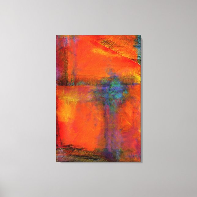 Interação do Abstrato de Muro de Canvas Laranja (Frente)