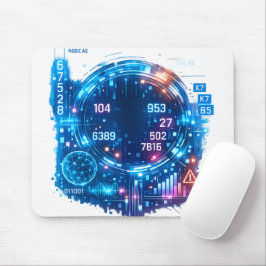 Interface de HUD cibernético para mousepad – Tecno
