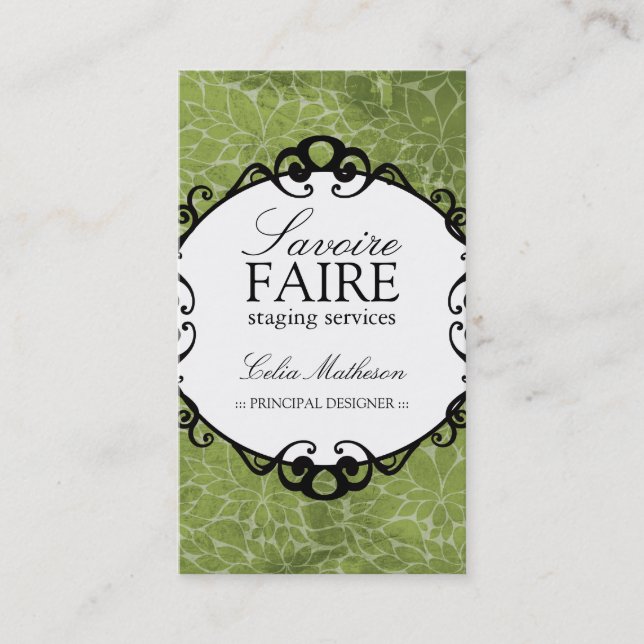 Interior elegante que projeta cartões de visitas (Frente)