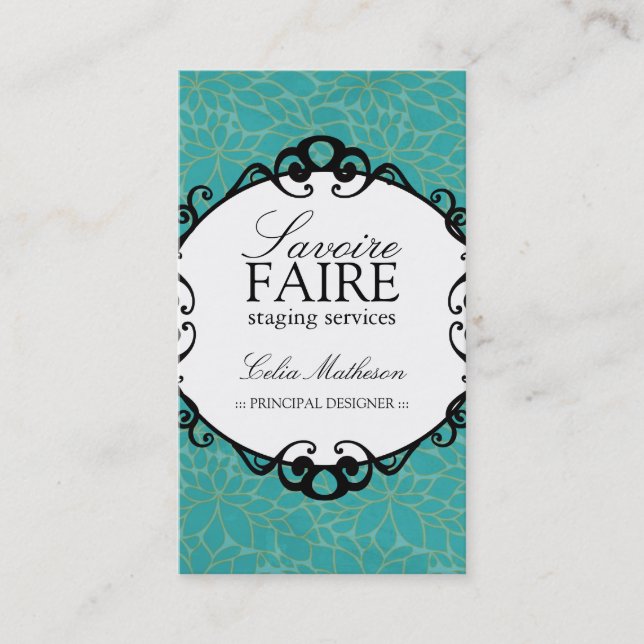 Interior elegante que projeta cartões de visitas (Frente)