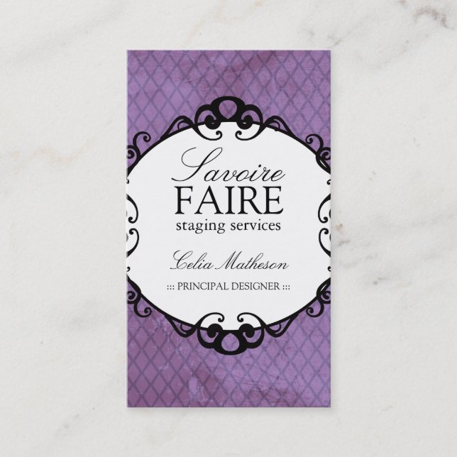 Interior elegante que projeta cartões de visitas (Frente)