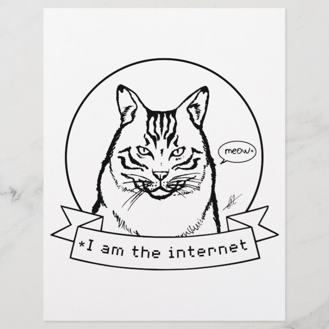Internet Cat - Página de Coloração. (Frente)