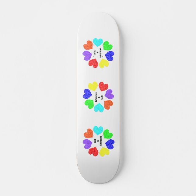 Interracial Love Rainbow Hearts skate (Frente)