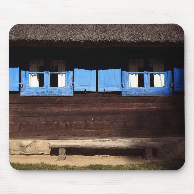 Interruptores de janela azuis - Mousepad (Frente)