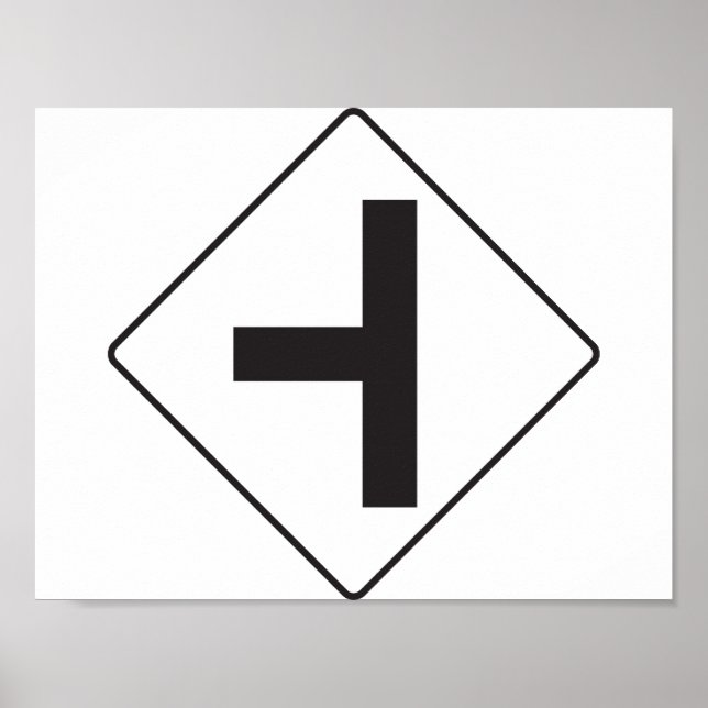 Intersection Road Sign Poster (Frente)