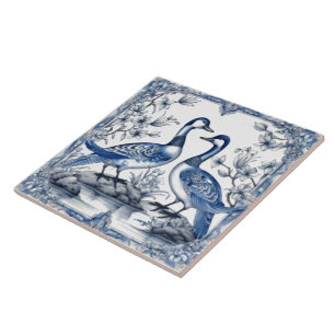 Intrair Azulejos Russos Indigo Azulejo Com Patos