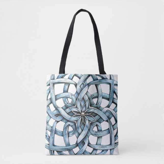 Intricate Mandala Impressão Design Tote Bag (Frente)