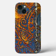 Intrincado tribal azul e laranja Mehndi