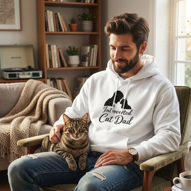 Introverted Cat Dad Minimalist Silhouette Pullover (Criador carregado)