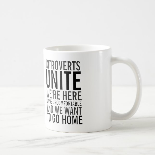 Introverts une-se - nós queremos ir em casa caneca (Direita)