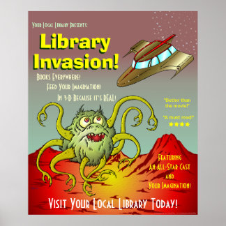 Invasão da Biblioteca! Poster de Promoção de Leitu