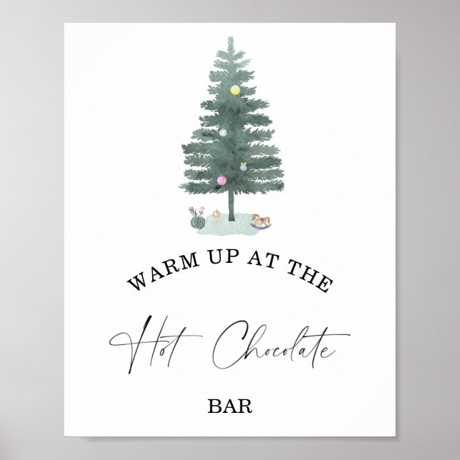 Inverno aquecido no Poster do bar de chocolate que (Frente)