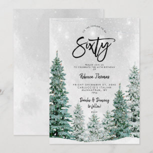inverno árvores 60.o aniversário convite