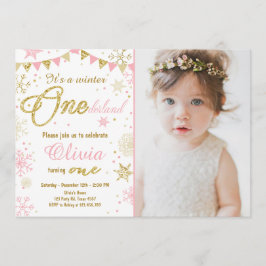 Inverno de Onederland convite para o aniversário R