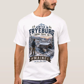 Inverno em Fryeburg Snow Trail Co. Camiseta Teen