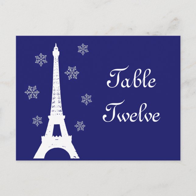 Inverno em Paris Número de Cartão Postal Indigo (Frente)