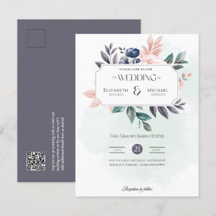 Inverno Floral Orçamento Casamento Convite QR Códi