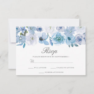 Inverno floral: RSVP Wedding branco azul elegante