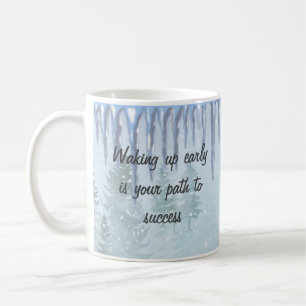 Inverno inspirador, caneca de café neve