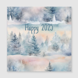 inverno mágico - Feliz 2025 cartão magnético