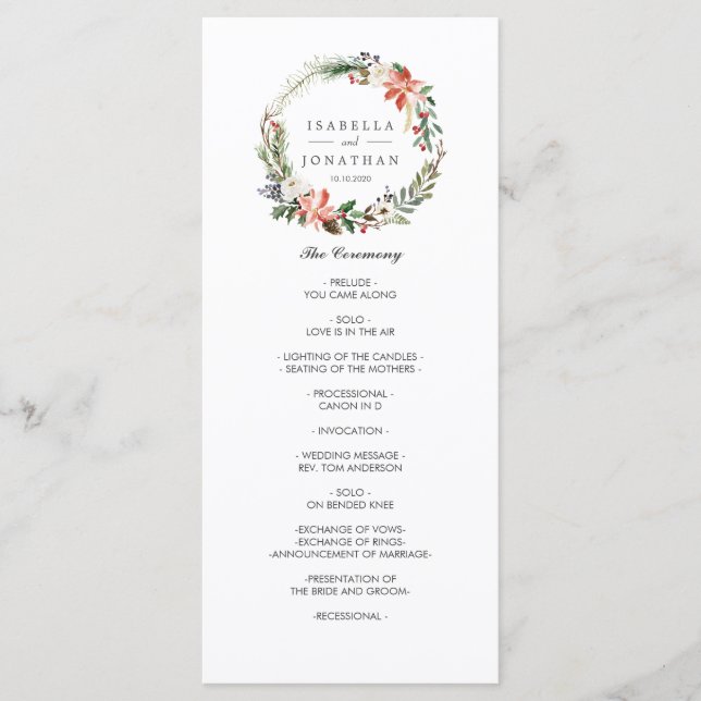 Inverno Místico | Programa de casamento moderno (Frente)