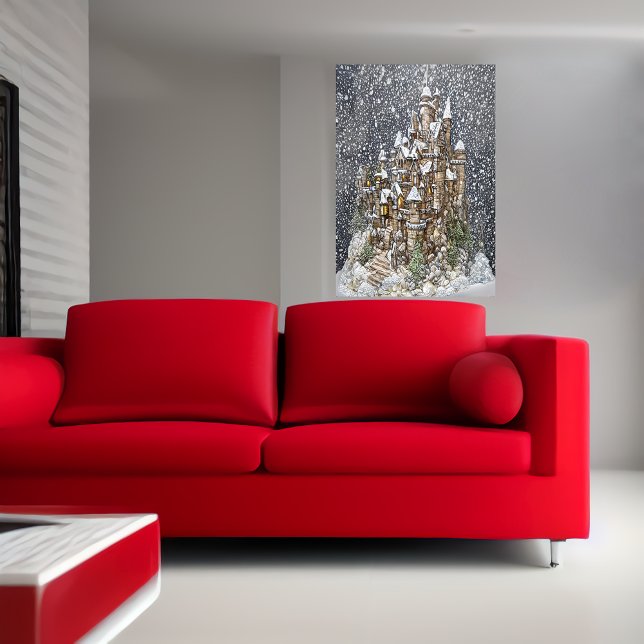 Inverno, neve, castelo| Poster de arte AI (Criador carregado)