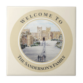 Inverno no Castelo de Windsor Pintura em Vidro