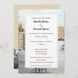 Inverno no Convite para Casamento do Castelo de Wi