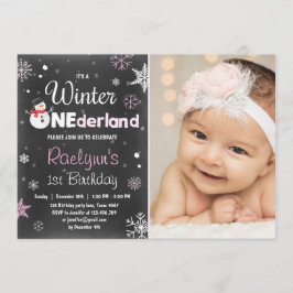 Inverno Onederland - convite de aniversário - Snow