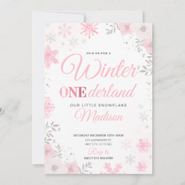 Inverno ONEderland Floco de Neve Rosa 1º Convite