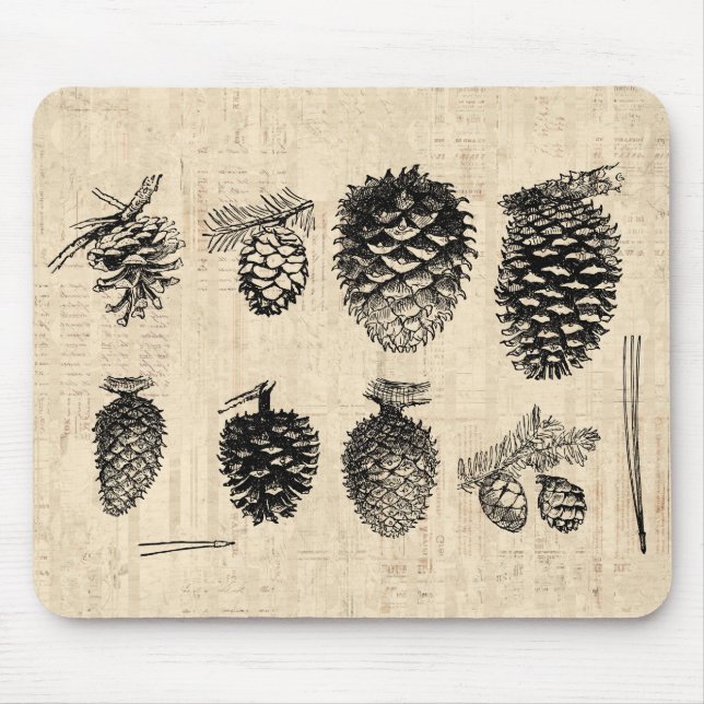 Inverno Pinecones Mousepad (Frente)
