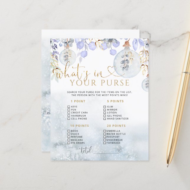 Inverno Qual é o seu jogo de chá de fraldas (Frente/Verso In Situ)