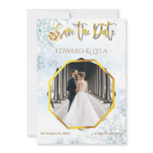 Inverno Salvar a Data Foto Convite de Casamento