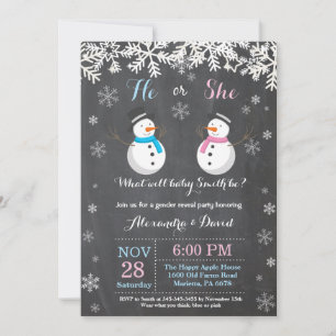 Inverno Snowman - Sexo - Convite