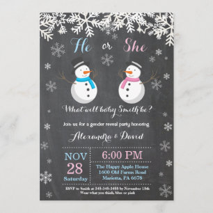 Inverno Snowman - Sexo - Convite