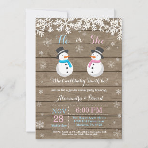 Inverno Snowman - Sexo - Convite