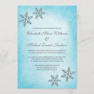 Inverno Sparkle Snowflakes, Convites para Casament