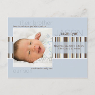 Inverno Stripes Azul ・ Anúncio do Bebê