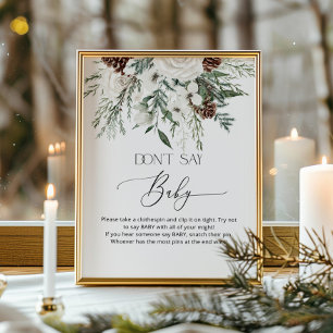 Inverno verde Não diga Poster do jogo do bebê