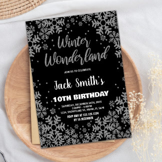 Inverno Wonderland Birthday - Convites de aniversá