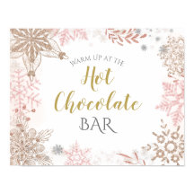 Inverno Wonderland Chocolate Quente Poster Dourado