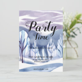 Inverno Wonderland Watercolor Convite para Natal