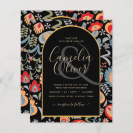 invitación bilingüe de boda de flores, popular,