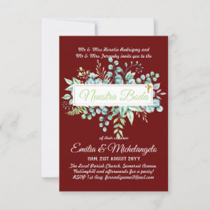 Invitaciones de Boda Baratas HOJAS Modernas