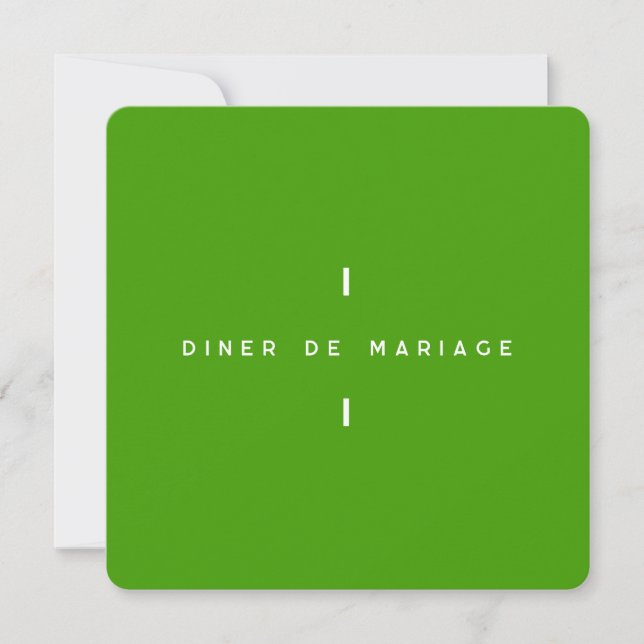 Invitation au repas de mariage - Colorus Vert (Frente)