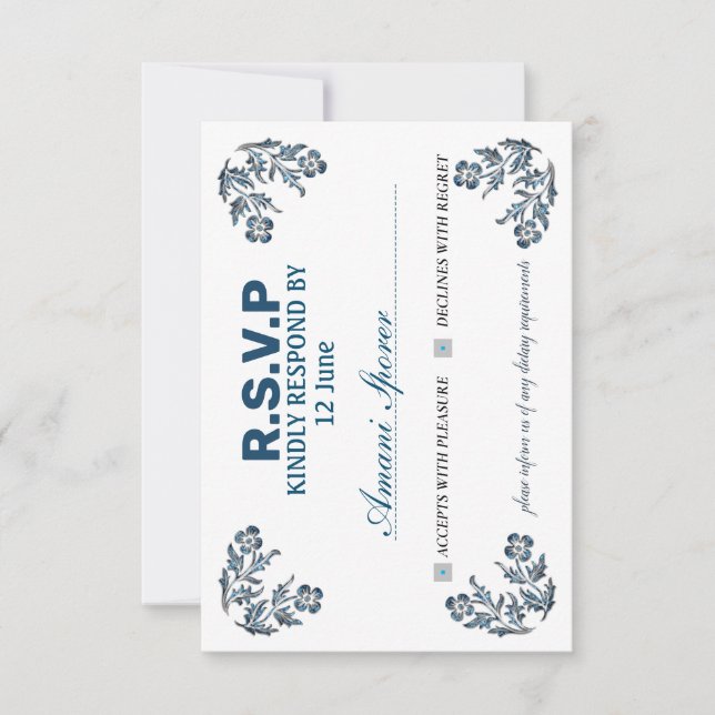 invitation card RSVP  in the most beautiful colors (Frente)