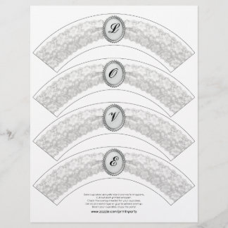 Invólucro branco do Cupcake do Monograma