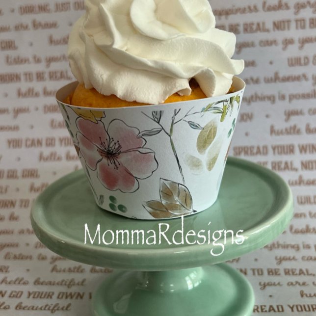 Invólucro de cupcake floral, invólucro de cupcake  (Criador carregado)