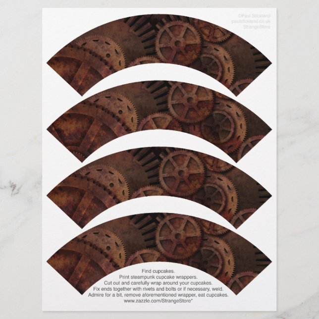 Invólucro de Cupcake Steampunk em (Frente)