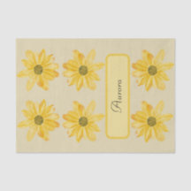 Invólucro de Papel Floral Amarelo Personalizado